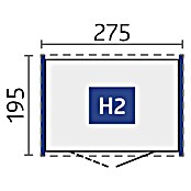 Biohort Gerätehaus HighLine (Dunkelgrau Metallic, 1,95 x 2,75 x 2,22 m, Doppelflügeltür)