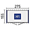 Biohort Gerätehaus HighLine (Dunkelgrau Metallic, 1,55 x 2,75 x 2,22 m, Doppelflügeltür)