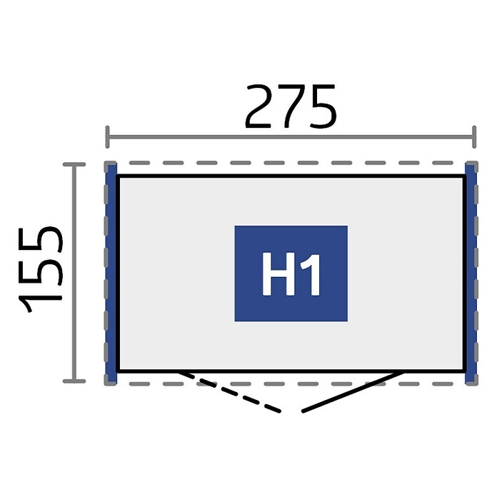 Biohort Gerätehaus HighLine (Dunkelgrau Metallic, 1,55 x 2,75 x 2,22 m, Doppelflügeltür)