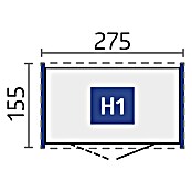 Biohort Gerätehaus HighLine (Dunkelgrau Metallic, 1,55 x 2,75 x 2,22 m, Einzeltür)