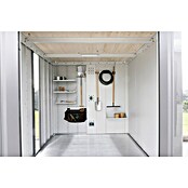 Biohort Neo Gerätehaus 1C (Außenbreite inkl. Dachüberstand: 292 cm, Außentiefe inkl. Dachüberstand: 180 cm, Stahl, Quarzgrau-Metallic, Doppeltür) | BAUHAUS