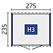 Biohort Gerätehaus HighLine (Dunkelgrau Metallic, 2,35 x 2,75 x 2,22 m, Einzeltür)