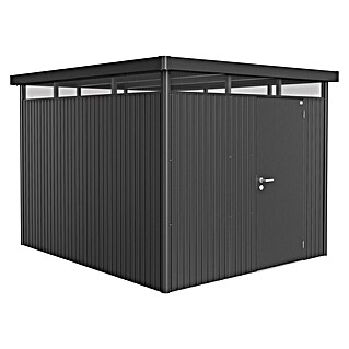 Biohort HighLine Gerätehaus H5 (Dunkelgrau Metallic, Einzeltür, Außenbreite inkl. Dachüberstand: 275 cm, Außentiefe inkl. Dachüberstand: 315 cm, Stahl)