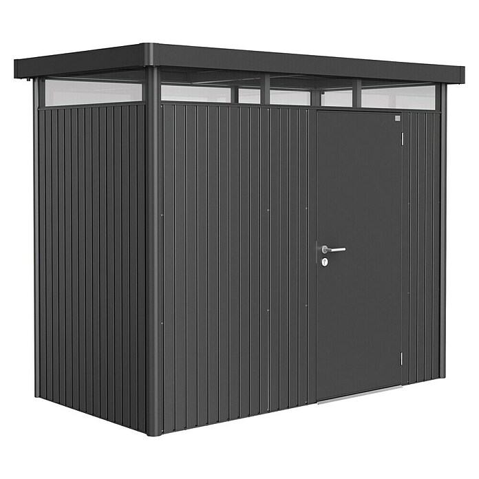 Biohort Gerätehaus HighLine (Dunkelgrau Metallic, 1,55 x 2,75 x 2,22 m, Einzeltür)