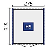 Biohort Gerätehaus HighLine (Dunkelgrau Metallic, 3,15 x 2,75 x 2,22 m, Doppelflügeltür)