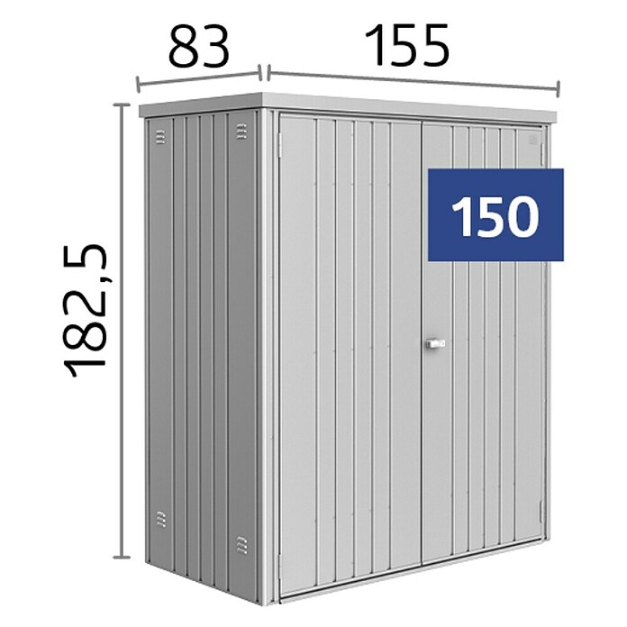 Biohort Geräteschrank (Quarzgrau, 0,83 x 1,55 x 1,83 m)
