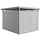 Biohort Gerätehaus HighLine (Silber Metallic, 3,15 x 2,75 x 2,22 m, Doppelflügeltür)