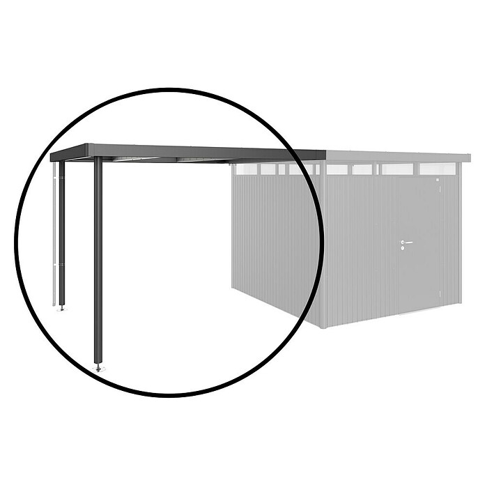Biohort HighLine Seitendach (Passend für: Biohort Gerätehaus HighLine H4, Dunkelgrau Metallic, 2,75 x 2,75 m)