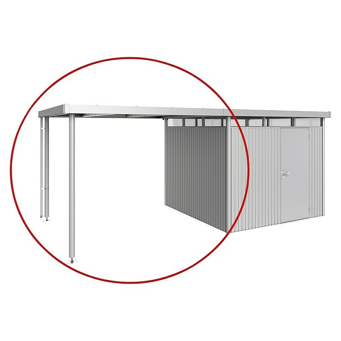 Biohort HighLine Seitendach (Passend für: Biohort Gerätehaus HighLine H4, Silber Metallic, 2,75 x 2,75 m)