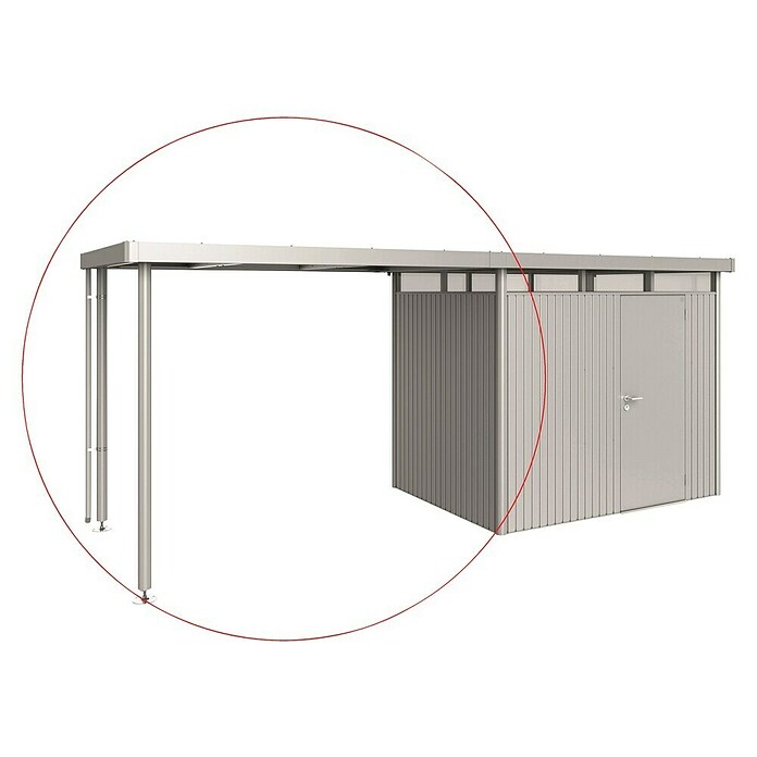 Biohort HighLine Seitendach (Passend für: Biohort Gerätehaus HighLine H2, Silber Metallic, 2,75 x 1,95 m)