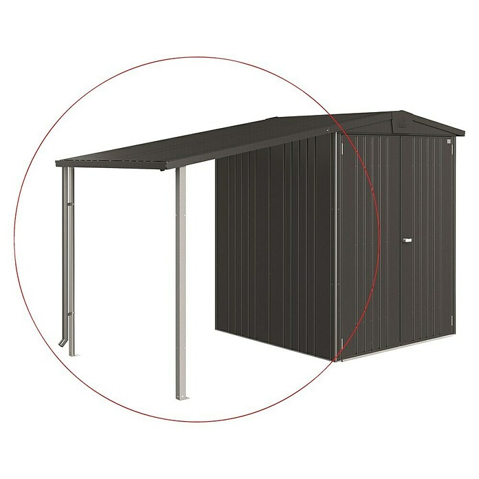 Biohort Seitendach (Passend für: Biohort Gerätehaus Europa Gr. 2, Dunkelgrau Metallic, 1,56 x 1,5 m)