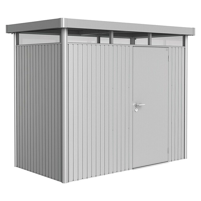 Biohort Gerätehaus HighLine (Silber Metallic, 1,55 x 2,75 x 2,22 m, Einzeltür)