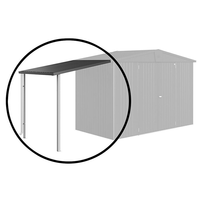 Biohort Seitendach (Passend für: Biohort Gerätehaus Europa Gr. 2, Dunkelgrau Metallic, 1,56 x 1,5 m)