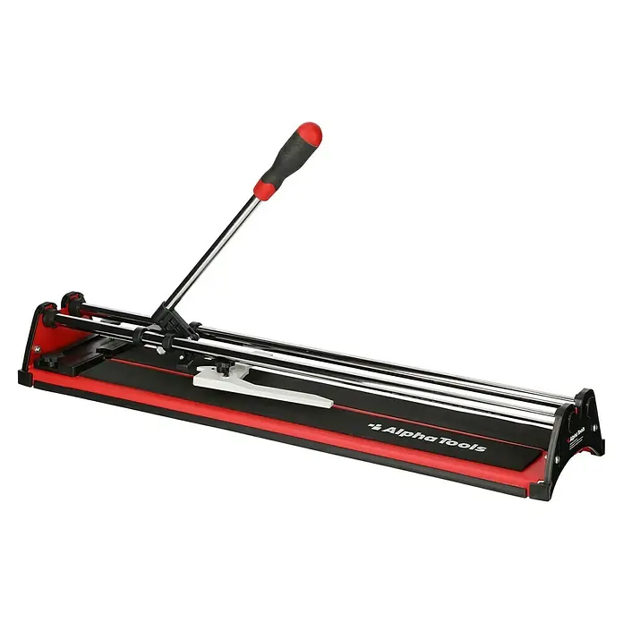 Alpha Tools Cortador manual de azulejos - Longitud de corte máx.: 600 mm, Espesor máx. de azulejo: 12 mm - Cortador de azulejos Alpha Tools con mango rojo, diseñado para cortar azulejos y lograr cortes precisos.