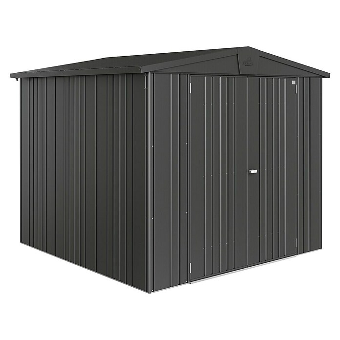 Biohort Gerätehaus Europa (Dunkelgrau Metallic, 2,28 x 2,44 x 2,03 m, Stahlblech)