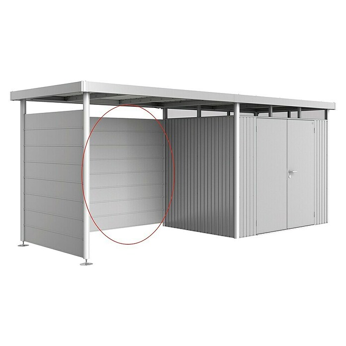 Biohort HighLine Rückwand (Passend für: Biohort HighLine Seitendächer H2 bis H5, Silber Metallic)