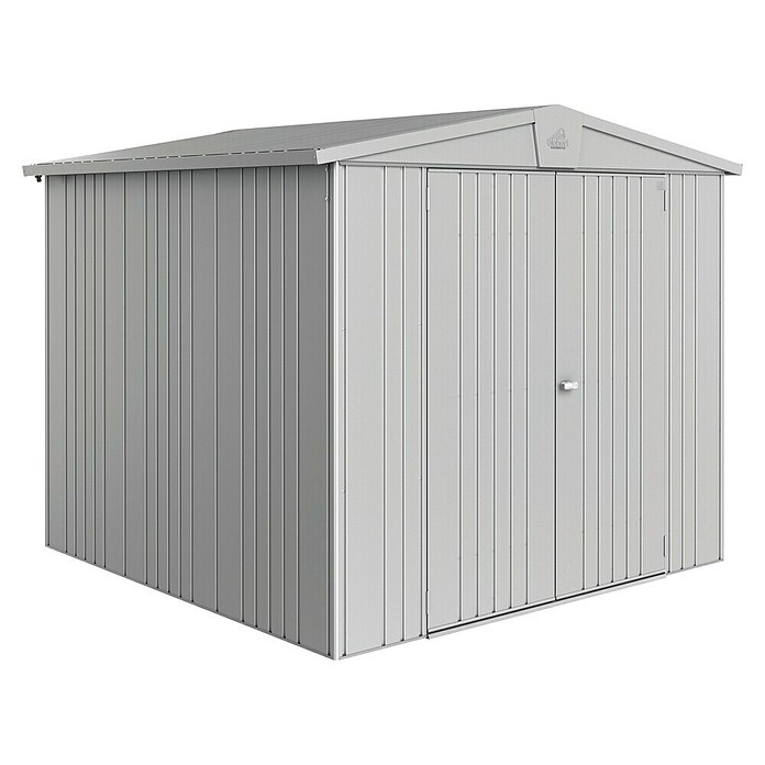 Biohort Gerätehaus Europa (Silber Metallic, 2,28 x 2,44 x 2,03 m, Stahlblech)