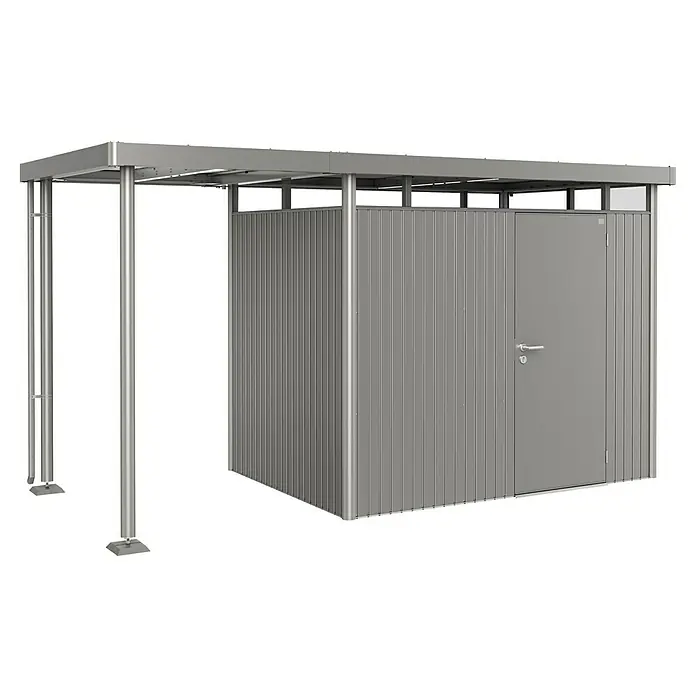 Biohort HighLine Seitendach GHH H2 GR. S - Passend für: Biohort Highline Gerätehaus H2, Quarzgrau-metallic - Graue Gerätebox mit Überdachung, ideal für die Aufbewahrung im Garten. Das moderne Design fügt sich gut in jede Umgebung ein.