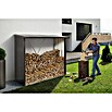Biohort Kaminholzregal WoodStock (Dunkelgrau Metallic, 1,02 x 2,29 x 1,99 m, Stahlblech)