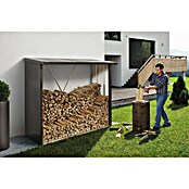 Biohort Kaminholzregal WoodStock (Dunkelgrau Metallic, 1,02 x 2,29 x 1,99 m, Stahlblech)