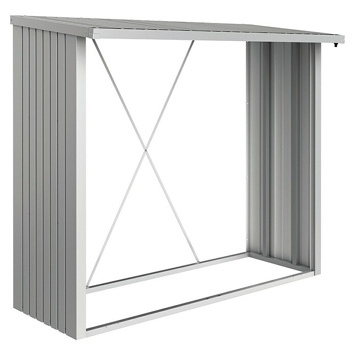 Biohort Kaminholzregal WoodStock (Silber Metallic, 1,02 x 2,29 x 1,99 m, Stahlblech)
