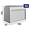 Biohort Garten-Aufbewahrungsbox StoreMax 190 (Dunkelgrau Metallic, 190 x 97 x 136 cm, Stahlblech)