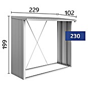 Biohort Kaminholzregal WoodStock (Dunkelgrau Metallic, 1,02 x 2,29 x 1,99 m, Stahlblech)