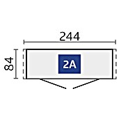 Biohort Gerätehaus Europa (Dunkelgrau Metallic, 0,84 x 2,44 x 2,03 m, Stahlblech)