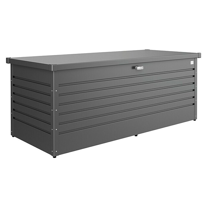 Biohort Garten-Aufbewahrungsbox FreizeitBox 180 (Dunkelgrau Metallic, 181 x 79 x 71 cm, Stahlblech)