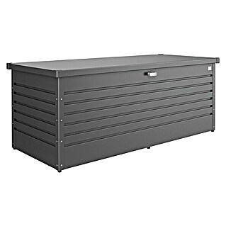 Biohort FreizeitBox Gartenbox 180 (L x B x H: 181 x 79 x 71 cm, Dunkelgrau Metallic, Stahl)