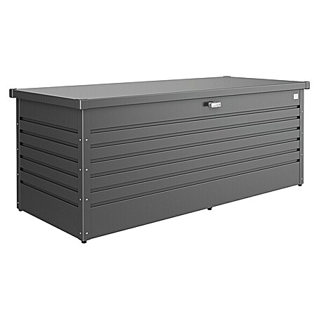 Biohort FreizeitBox Gartenbox 180 (L x B x H: 181 x 79 x 71 cm, Dunkelgrau Metallic, Stahl)