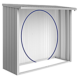 Biohort WoodStock Rückwand (B x H: 2,18 x 1,97 m, Stahl, Silber Metallic)