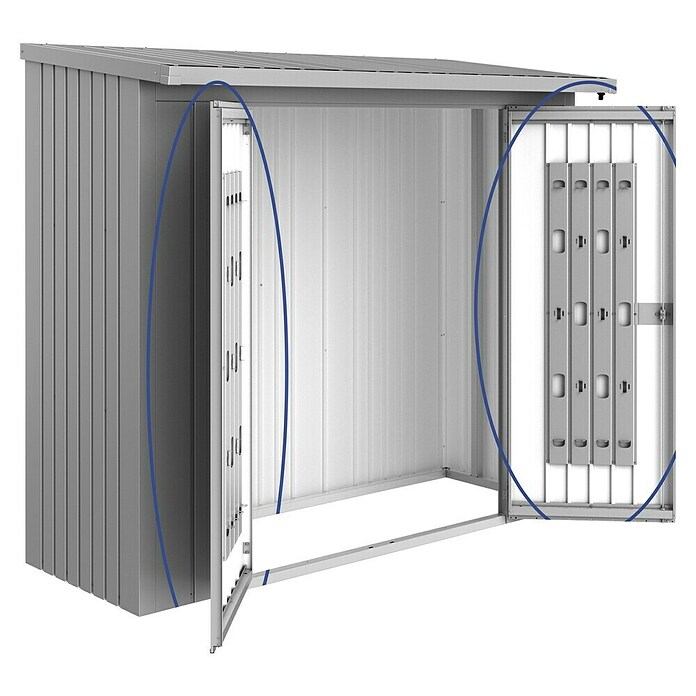 Biohort Türpaket WoodStock (Silber Metallic, 1,38 x 1,73 m, Passend für: Biohort Kaminholzlager WoodStock 230)