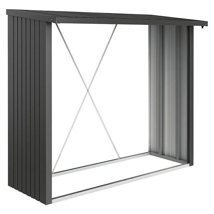 Biohort Kaminholzregal WoodStock (Dunkelgrau Metallic, 1,02 x 2,29 x 1,99 m, Stahlblech)