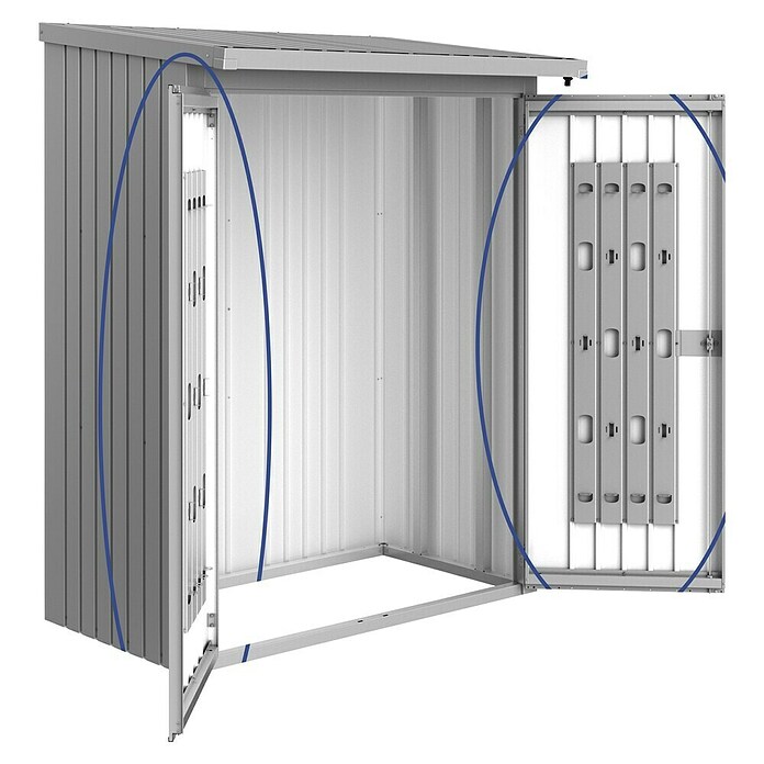 Biohort Türpaket WoodStock (Silber Metallic, 1,38 x 1,73 m, Passend für: Biohort Kaminholzlager WoodStock 150)
