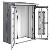 Biohort Türpaket WoodStock (Silber Metallic, 1,38 x 1,73 m, Passend für: Biohort Kaminholzlager WoodStock 150)