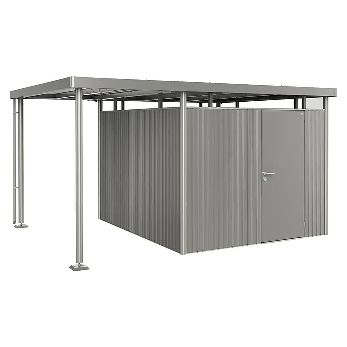 Biohort HighLine Seitendach GHH H5 GR. S - Passend für: Biohort Highline Gerätehaus H5 & H6, Quarzgrau-metallic - Metall-Fahrradunterstand mit abschliessbarer Tür, ideal zur sicheren Aufbewahrung von Fahrrädern und Geräten im Aussenbereich.