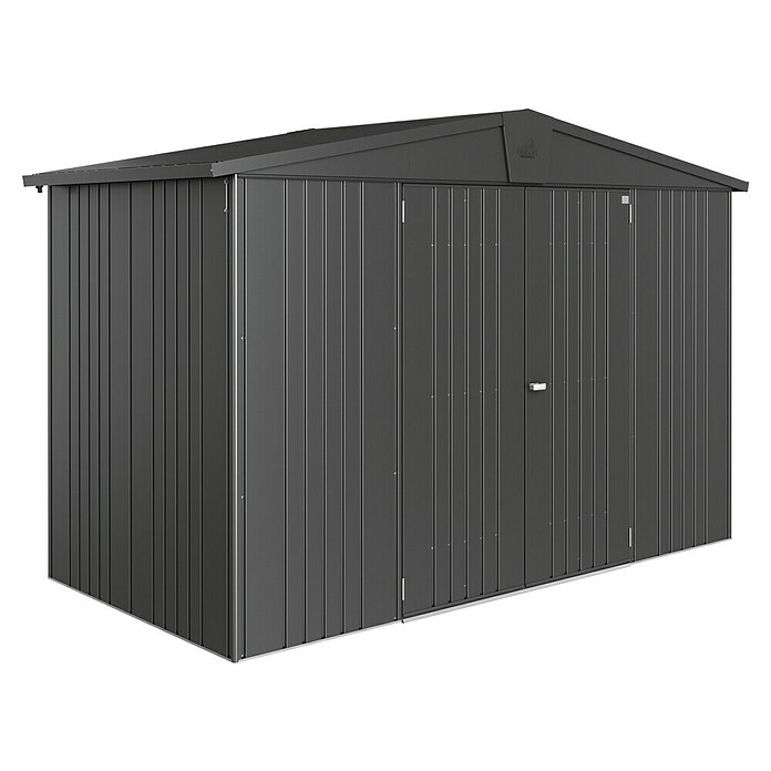 Biohort Gerätehaus Europa (Dunkelgrau Metallic, 1,56 x 3,16 x 2,09 m, Stahlblech)