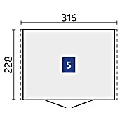 Biohort Gerätehaus Europa (Silber Metallic, 2,28 x 3,16 x 2,09 m, Stahlblech)
