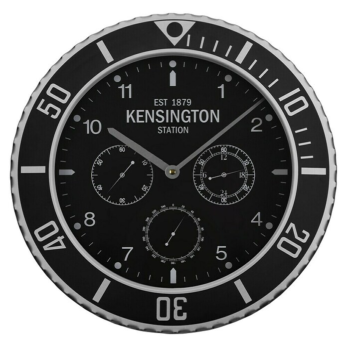 Reloj de pared Bisel (Diámetro: 40 cm, Negro, Clásico) | BAUHAUS
