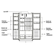 Corberó Nevera combi Americana CFSBSH730NF (Contenido útil total: 442 l, 59 x 91 x 177 cm, Inox) | BAUHAUS