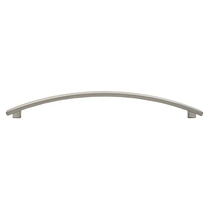 Siro Möbelgriff - Typ Möbelgriff: Bügel, Sonstige, Vernickelt, B x L: 15 x 180 mm - Elegante, gebogene Schrankgriff aus gebürstetem Nickel. Ein stilvolles Detail für moderne Möbel.