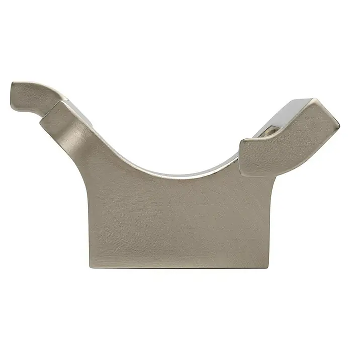Siro Garderobenhaken 2377/ZN21 - L x B x H: 108 x 63 x 37 mm, Anzahl Haken: 2 Stk. - Nahaufnahme einer modernen, beigen Vorhangschiene, die Funktionalität und elegantes Design vereint. Ideal für stilvolle Fensterdekorationen.