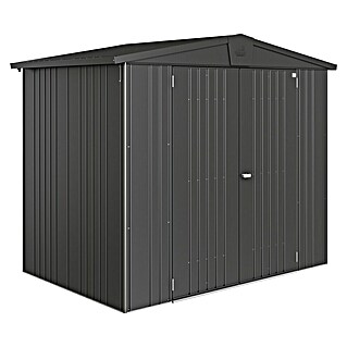 Biohort Europa Gerätehaus Gr. 3 (Außenbreite inkl. Dachüberstand: 244 cm, Außentiefe inkl. Dachüberstand: 156 cm, Stahl, Dunkelgrau Metallic)