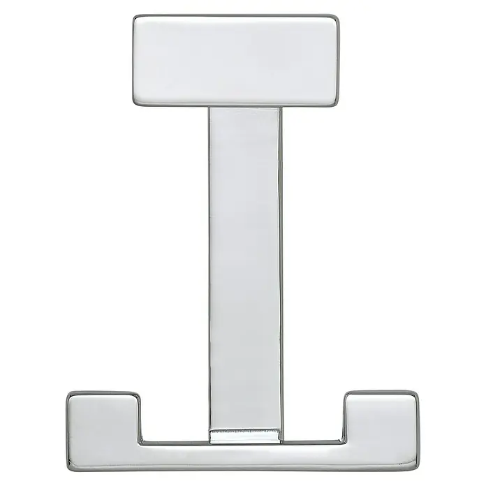 Siro Garderobenhaken 2324/ZN1 - L x B x H: 70 x 92 x 80 mm, Anzahl Haken: 1 Stk., Farbe: Chrom - Das Bild zeigt einen schlichten, glänzenden Handtuchhaken in T-Form, ideal für Badezimmer und andere Räume.