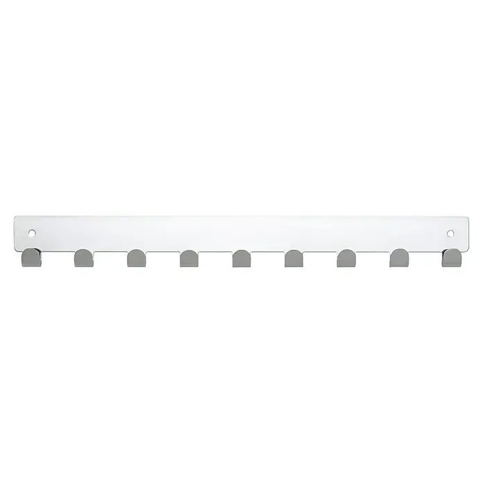 Siro Hakenleiste - L x H: 366 x 41 mm, Anzahl Haken: 9 Stk., Verchromt - Die Hängeleiste bietet eine praktische Aufbewahrungslösung mit mehreren Haken zur Organisation von Gegenständen wie Werkzeugen oder Küchenutensilien.