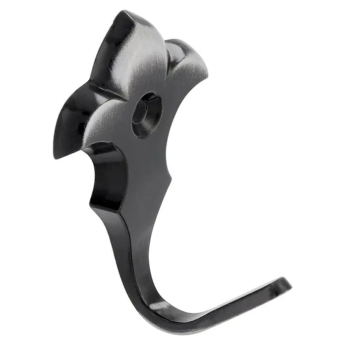 Siro Garderobenhaken 577-45ZN8 - L x B x H: 29 x 46 x 27 mm, Anzahl Haken: 1 Stk. - Nahaufnahme eines schwarzen, verzierten Gewehrabzugs.