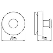 Siro Garderobenhaken (L x B x H: 50 x 50 x 30 mm, Anzahl Haken: 1 Stk., Silber) | BAUHAUS