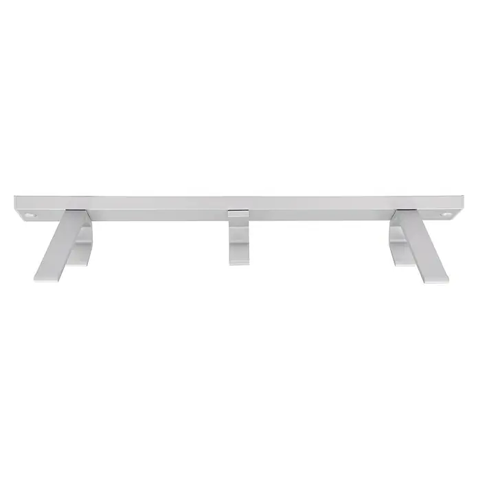 Siro Garderobenleiste 1674-320 - L x B x H: 320 x 113 x 86 mm, Anzahl Haken: 3 Stk. - Silberner Handtuchhalter mit doppelter Stange und modernem Design zur Wandmontage im Badezimmer.
