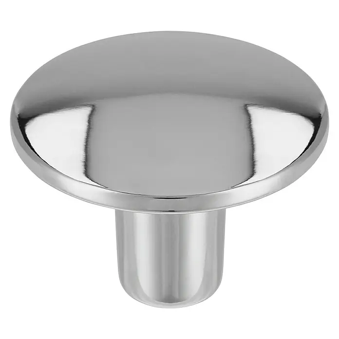 Siro Möbelknopf - Typ Möbelgriff: Knopf, Sonstige, Verchromt, Silber, Durchmesser: 30 mm - Nahaufnahme eines glänzenden, runden Möbelknopfs aus Chrom mit einer glatten Oberfläche, ideal für moderne Möbel.